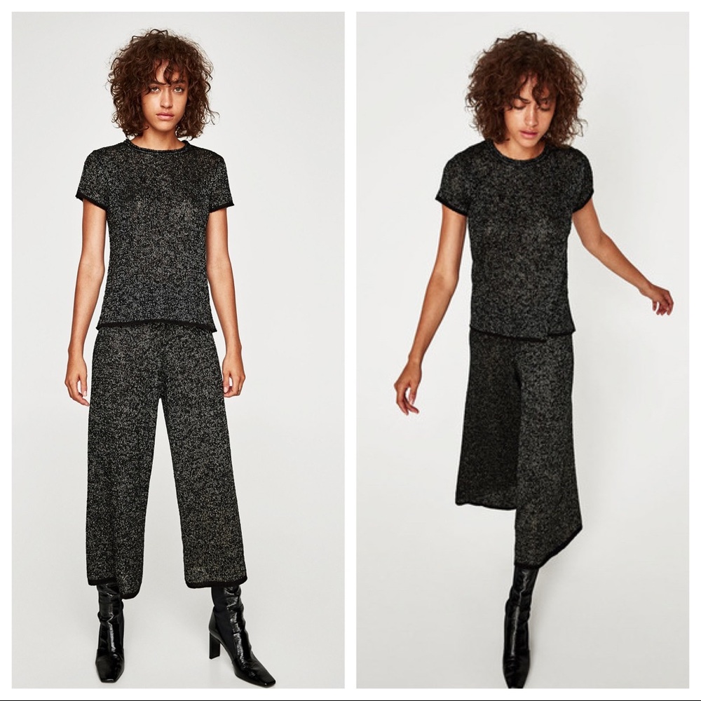 🌹NWT. Zara Black Knit Top/Sweater. Size S. - Picture 2 of 8